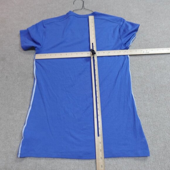 Icebreaker Shirt Medium Blue Solid Wool Blend - Picture 4 of 9